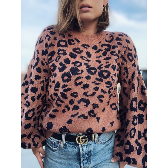 Last 1✨Lacey Leopard Print Cozy Knit Sweater - Picture 2 of 6